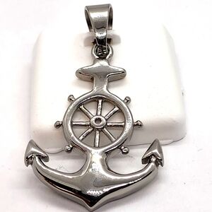 Stainless Steel Silver Tone Anchor With Wheel